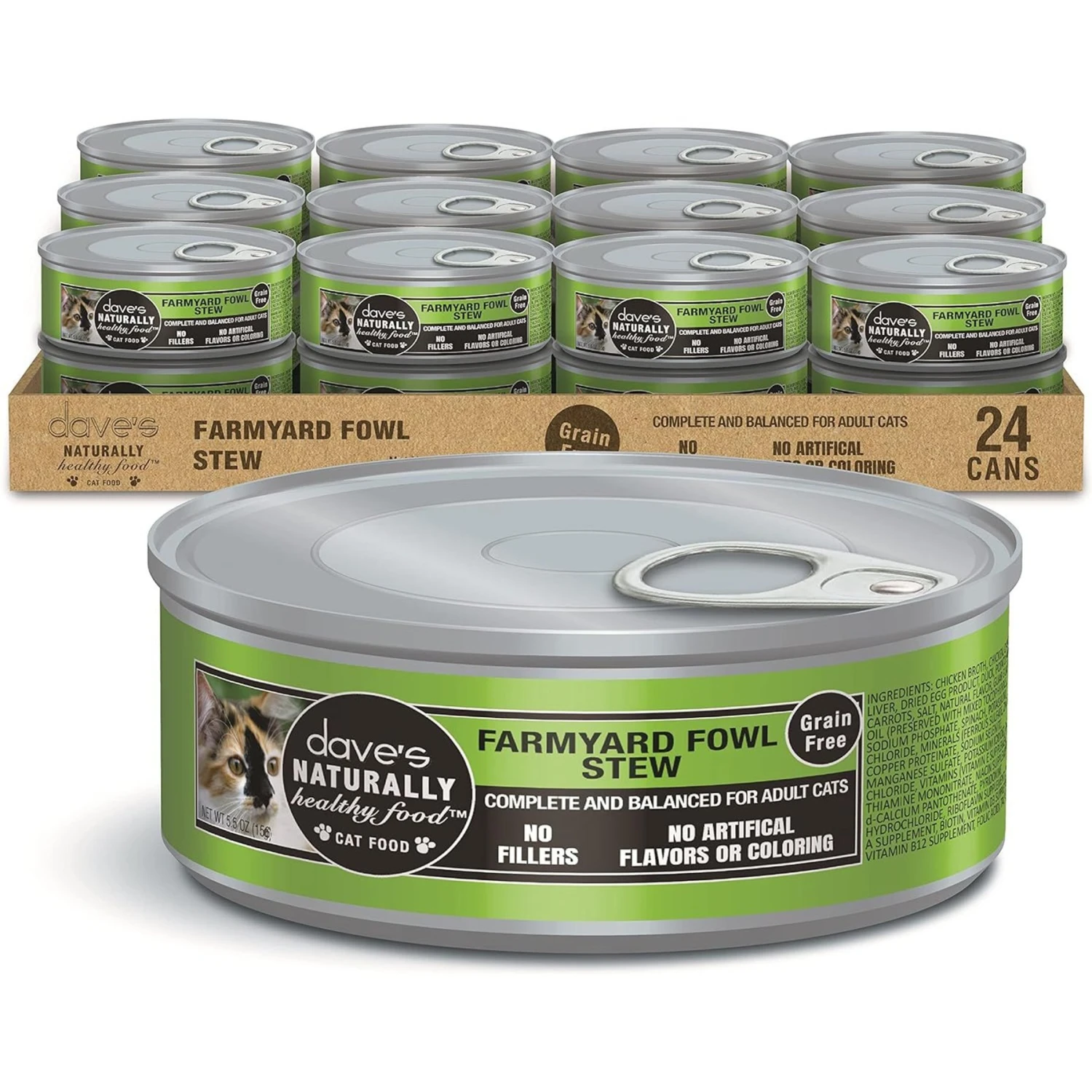 Dave's Pet Food Naturally Healthy Farmyard Fowl Chicken & Duck Recipe Cat Wet Food, 5.5-oz Can, Case Of 24 3 Dave's Pet Food Naturally Healthy Farmyard Fowl Chicken & Duck Recipe Cat Wet Food, 5.5-oz Can, Case Of 24