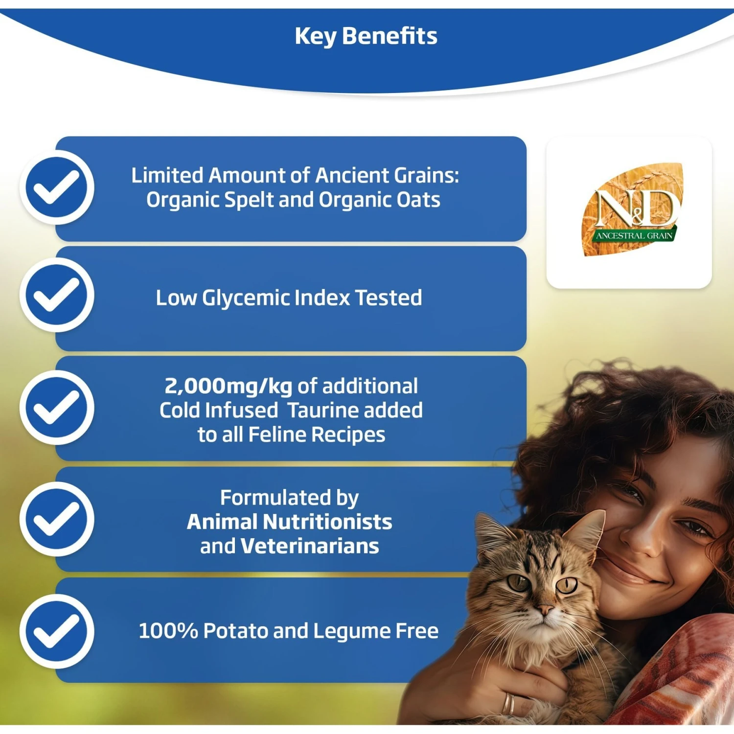 Farmina Natural & Delicious Lamb & Ancestral Low-Grain Formula Dry Cat Food 5 Farmina Natural & Delicious Lamb & Ancestral Low-Grain Formula Dry Cat Food - Image 3