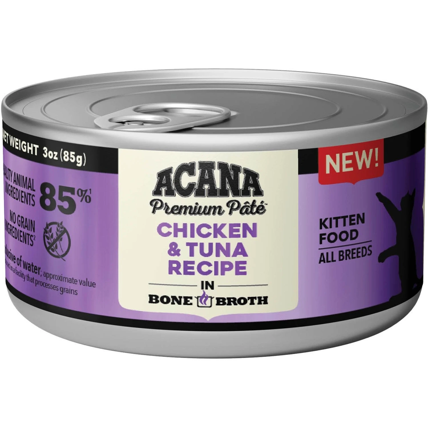 ACANA Chicken + Tuna Recipe In Bone Broth Grain-Free Wet Kitten Food, 3-oz Can, Case Of 24 & ACANA First Feast High-Protein Kitten Dry Cat Food, 4-lb Bag 4 ACANA Chicken + Tuna Recipe In Bone Broth Grain-Free Wet Kitten Food, 3-oz Can, Case Of 24 & ACANA First Feast High-Protein Kitten Dry Cat Food, 4-lb Bag - Image 2