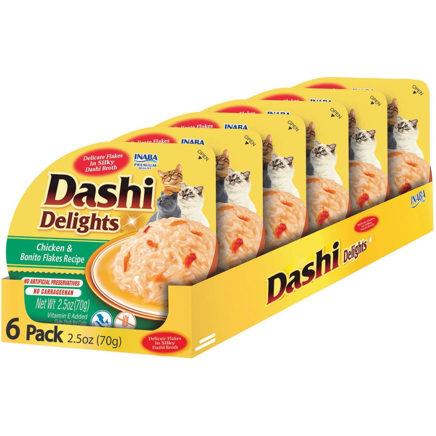 Inaba Dashi Delights Chicken & Bonito Flakes Flavored Bits In Broth Cat Food Topping 3 Inaba Dashi Delights Chicken & Bonito Flakes Flavored Bits In Broth Cat Food Topping