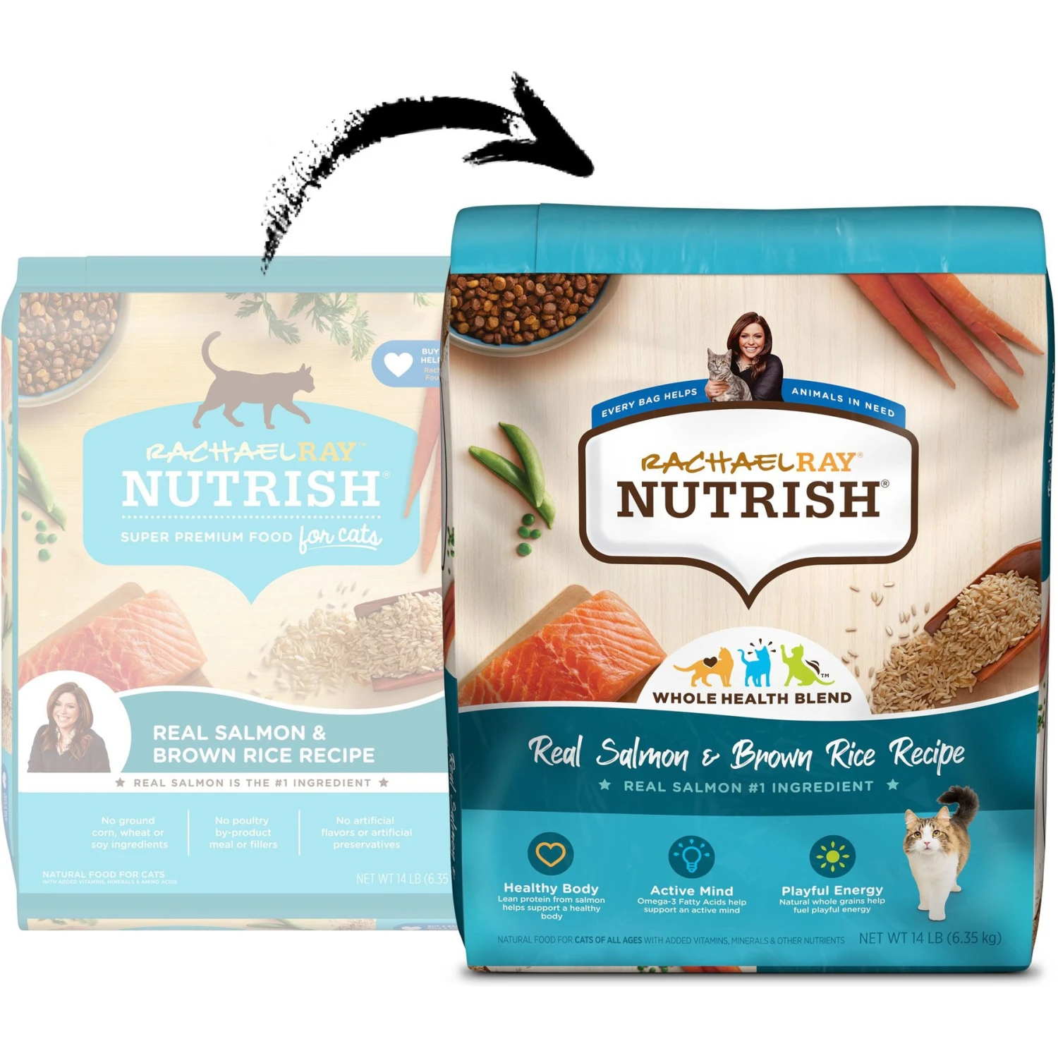 Rachael Ray Nutrish Natural Salmon & Brown Rice Recipe Dry Cat Food 4 Rachael Ray Nutrish Natural Salmon & Brown Rice Recipe Dry Cat Food - Image 2