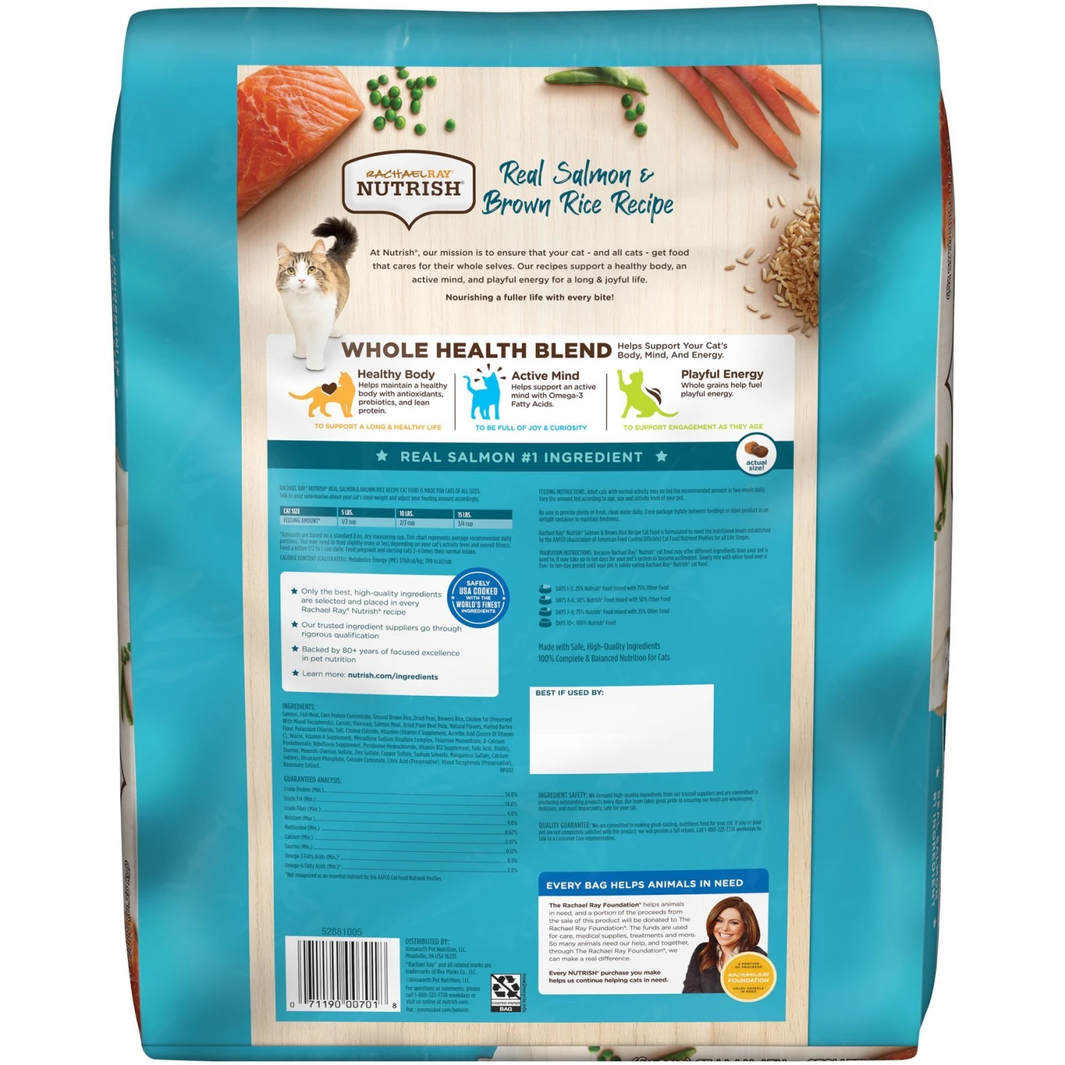 Rachael Ray Nutrish Natural Salmon & Brown Rice Recipe Dry Cat Food 5 Rachael Ray Nutrish Natural Salmon & Brown Rice Recipe Dry Cat Food - Image 3
