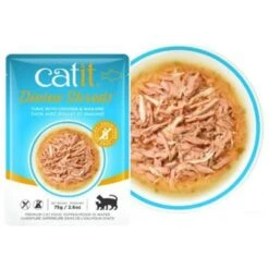 Catit Divine Shreds Tuna With Chicken & Wakame Cat Topping, 2.65-oz Bag