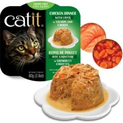 Catit Dinner Chicken With Salmon & Carrot Cat Wet Food, 2.8-oz Can -PurePet Bites Shop 781774 PT1. AC SS1800 V1677076940