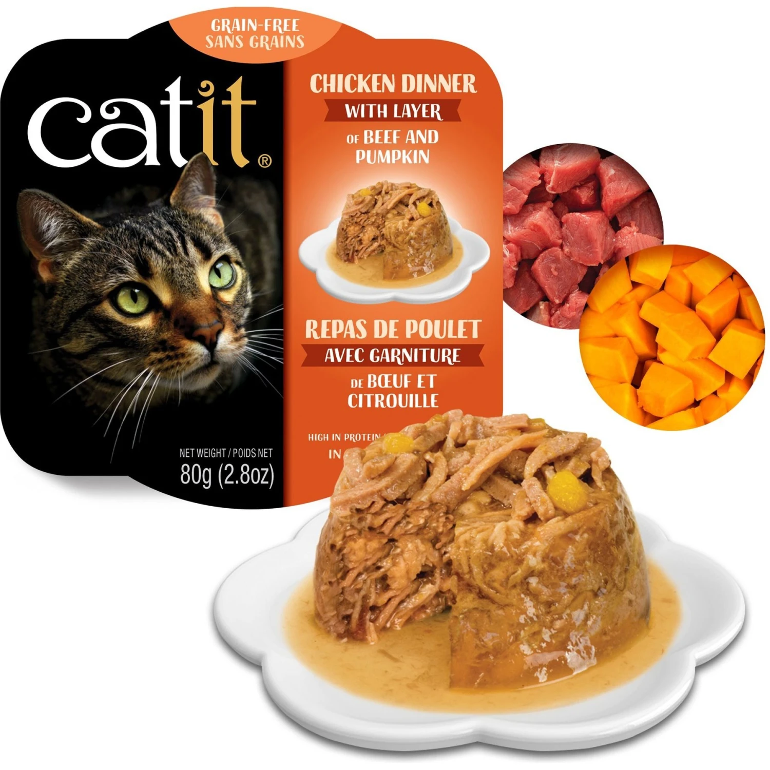 Catit Dinner Chicken With Beef & Pupmkin Cat Wet Food, 2.8-oz Can 4 Catit Dinner Chicken With Beef & Pupmkin Cat Wet Food, 2.8-oz Can - Image 2