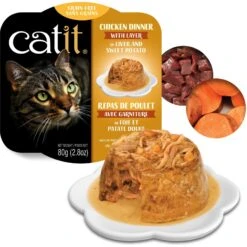 Catit Dinner Chicken With Liver & Sweet Potato Cat Wet Food, 2.8-oz Can -PurePet Bites Shop 781822 PT1. AC SS1800 V1677077906