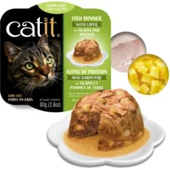 Catit Dinner Ocean Fish With Tilapia & Potato Cat Wet Food, 2.8-oz Can -PurePet Bites Shop 781886 PT1. AC SS1800 V1677077911