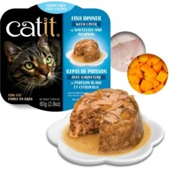 Catit Dinner Ocean Fish With Whitefish & Pumpkin Cat Wet Food, 2.8-oz Can -PurePet Bites Shop 781902 PT1. AC SS1800 V1677076873