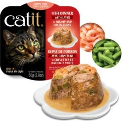 Catit Dinner Ocean Fish With Shrimp & Green Beans Cat Wet Food, 2.8-oz Can -PurePet Bites Shop 781918 PT1. AC SS1800 V1677077855