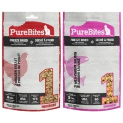 PureBites Chicken Breast Freeze-Dried Raw Cat Treats & PureBites Freeze-Dried Salmon Cat Treats