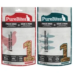 PureBites Chicken Breast Freeze-Dried Raw Cat Treats & PureBites Minnow Freeze-Dried Cat Treat