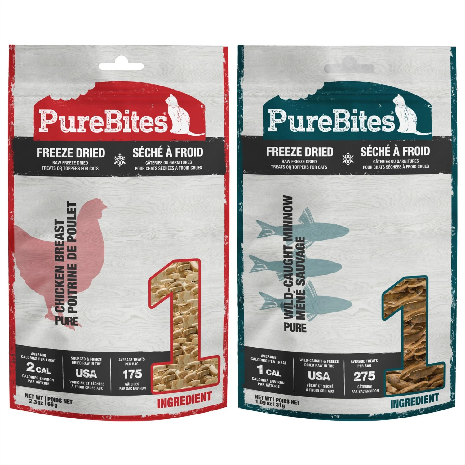 PureBites Chicken Breast Freeze-Dried Raw Cat Treats & PureBites Minnow Freeze-Dried Cat Treat 3 PureBites Chicken Breast Freeze-Dried Raw Cat Treats & PureBites Minnow Freeze-Dried Cat Treat