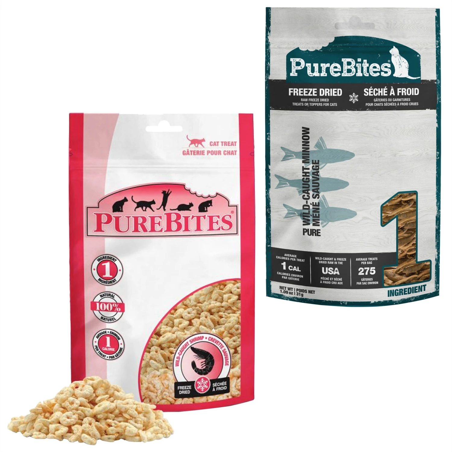 PureBites Shrimp Freeze-Dried Cat Treat & PureBites Minnow Freeze-Dried Cat Treat 3 PureBites Shrimp Freeze-Dried Cat Treat & PureBites Minnow Freeze-Dried Cat Treat