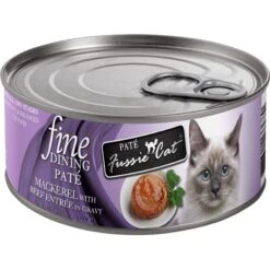 Fussie Cat Fine Dining Pate Mackerel With Beef Entrée Wet Cat Food, 2.82-oz Can, Case Of 24