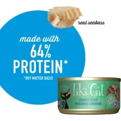 Tiki Cat Luau Seabass In Seabass Consomme Grain-Free Canned Cat Food -PurePet Bites Shop 78945 PT4. AC SS1800 V1702329384
