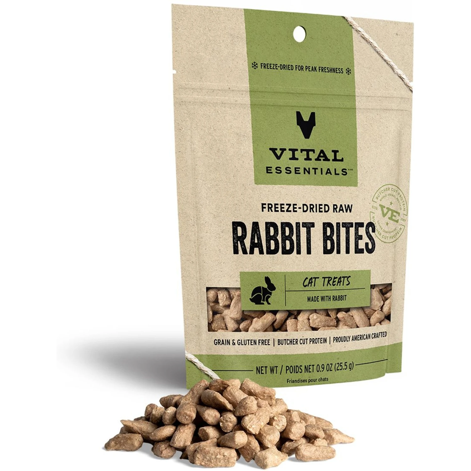 Vital Essentials Rabbit Bites Freeze-Dried Raw Cat Treats 3 Vital Essentials Rabbit Bites Freeze-Dried Raw Cat Treats