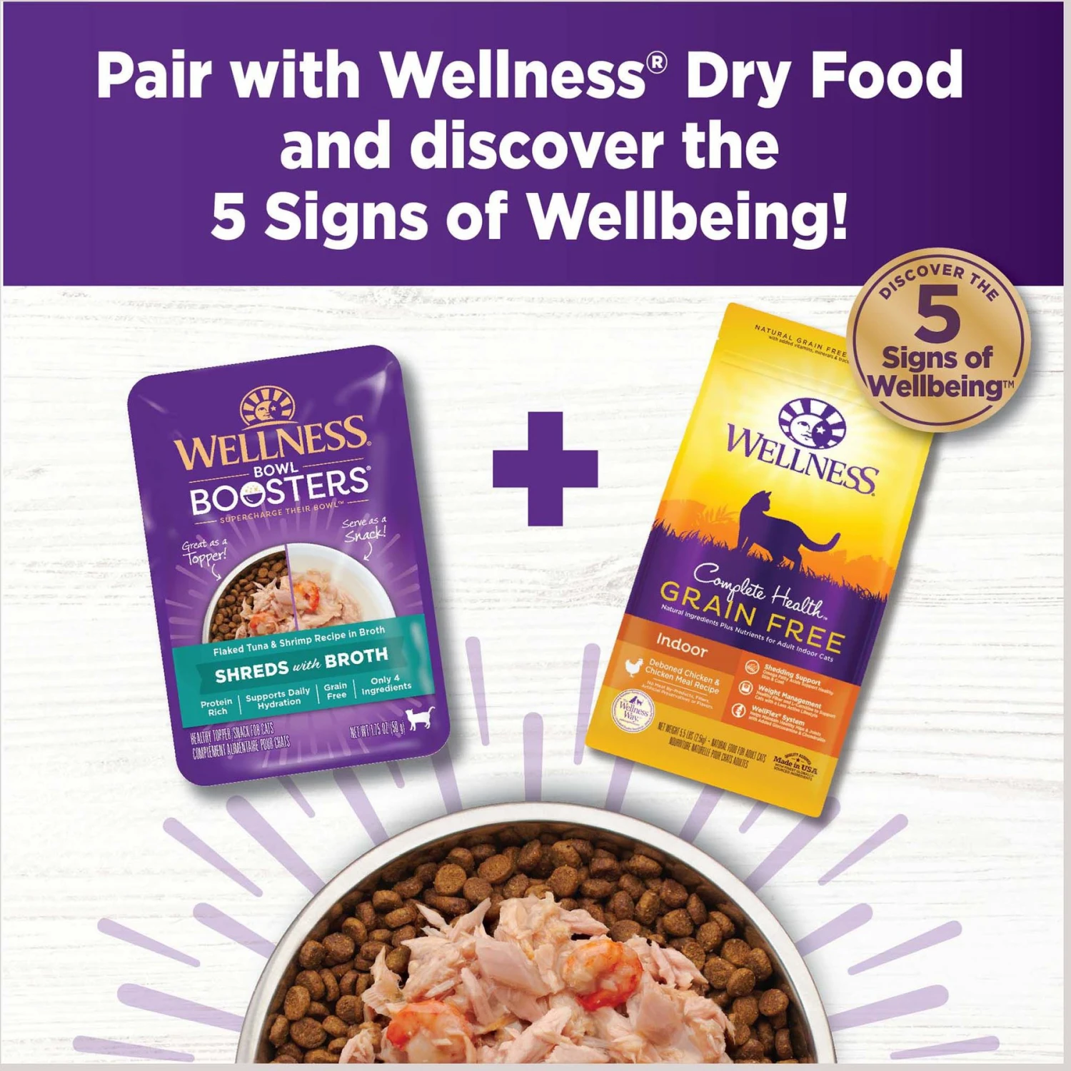 Wellness Bowl Boosters Flaked Tuna & Shrimp Wet Cat Topper 8 Wellness Bowl Boosters Flaked Tuna & Shrimp Wet Cat Topper - Image 6
