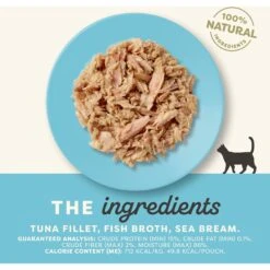 Applaws Natural Tuna Fillet With Sea Bream In Broth Wet Cat Food, 2.47-oz Pouch, Case Of 12 -PurePet Bites Shop 813662 PT2. AC SS1800 V1679943266