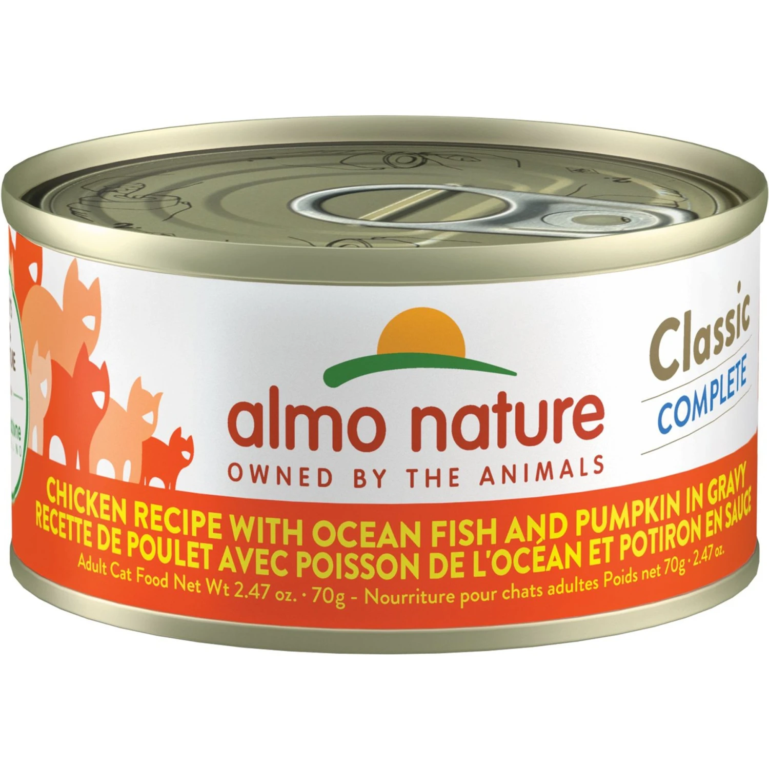 Almo Nature Classic Complete Premium Chicken Recipe With Ocean Fish & Pumpkin In Gravy Grain-Free Wet Cat Food, 2.47-oz Can, Case Of 12 3 Almo Nature Classic Complete Premium Chicken Recipe With Ocean Fish & Pumpkin In Gravy Grain-Free Wet Cat Food, 2.47-oz Can, Case Of 12