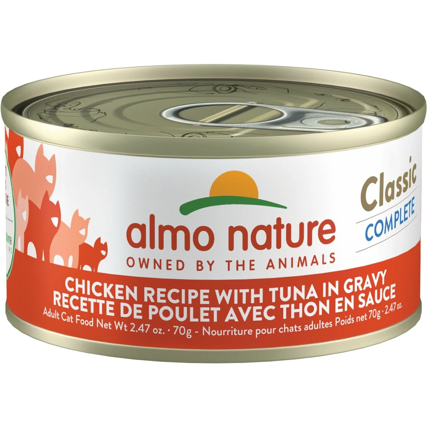 Almo Nature Classic Complete Premium Chicken Recipe With Tuna In Gravy Grain-Free Wet Cat Food, 2.47-oz Can, Case Of 12 3 Almo Nature Classic Complete Premium Chicken Recipe With Tuna In Gravy Grain-Free Wet Cat Food, 2.47-oz Can, Case Of 12