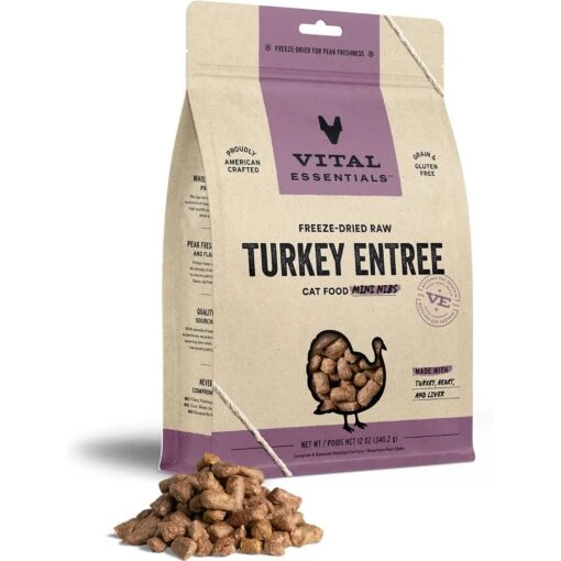 Vital Essentials Freeze-Dried Raw Turkey Mini Nibs Entree Cat Food 8 Vital Essentials Freeze-Dried Raw Turkey Mini Nibs Entree Cat Food -PurePet Bites Shop 821582 MAIN. AC SS1800 V1680291158