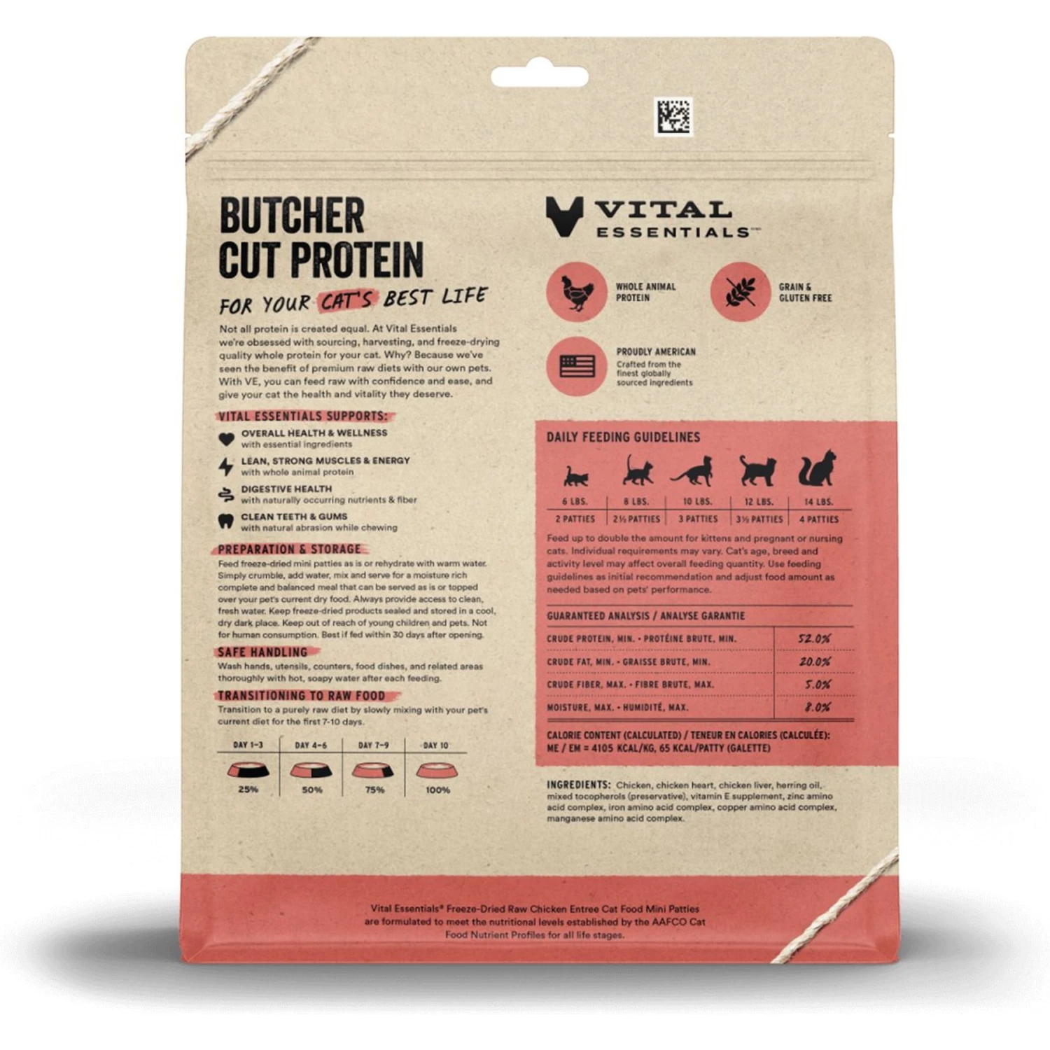 Vital Essentials Freeze-Dried Raw Chicken Mini Patties Entree Cat Food 4 Vital Essentials Freeze-Dried Raw Chicken Mini Patties Entree Cat Food - Image 2
