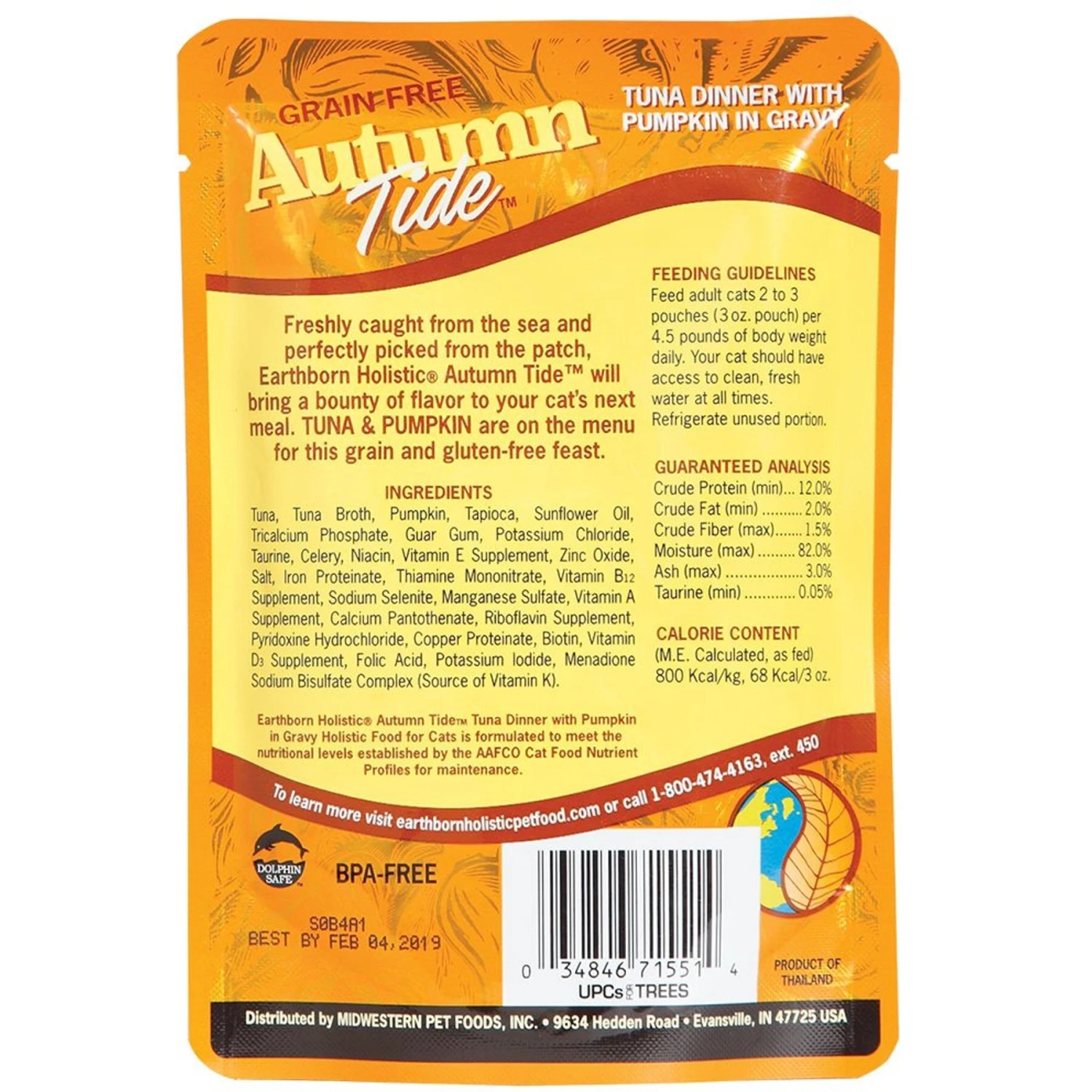 Earthborn Holistic Autumn Tide Tuna Dinner With Pumpkin In Gravy Grain-Free Cat Food + 2 Items 8 Earthborn Holistic Autumn Tide Tuna Dinner With Pumpkin In Gravy Grain-Free Cat Food + 2 Items - Image 6