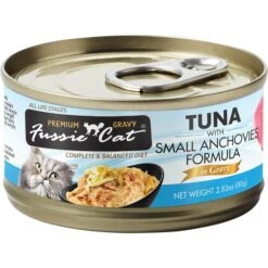Fussie Cat Tuna With Small Anchovies In Gravy Wet Cat Food, 2.82-oz Can, Case Of 24