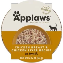 Applaws Chicken Breast With Chicken Liver In Broth Limited Ingredient Cat Food Pots, 2.12-oz Pot, Case Of 18
