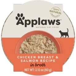 Applaws Chicken Breast With Salmon In Broth Limited Ingredient Cat Food Pots, 2.12-oz Pot, Case Of 18