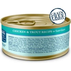 Blue Buffalo Wilderness Wild Delights Minced Chicken & Trout In Tasty Gravy Grain-Free Canned Cat Food -PurePet Bites Shop 84200 PT1. AC SS1800 V1646782889