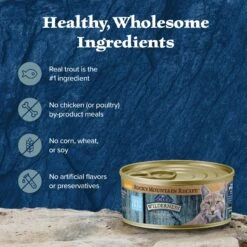 Blue Buffalo Wilderness Rocky Mountain Recipe Flaked Trout Feast Adult Grain-Free Canned Cat Food -PurePet Bites Shop 84214 PT5. AC SS1800 V1604366514