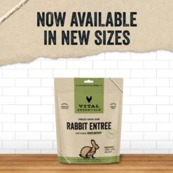 Vital Essentials Rabbit Entree Cat Food Mini Patties Grain-Free Freeze-Dried Raw Cat Food, 3.75-oz Bag -PurePet Bites Shop 846406 PT2. AC SS1800 V1685991178