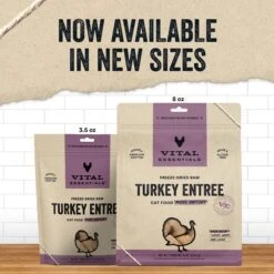 Vital Essentials Turkey Entree Cat Food Mini Patties Grain-Free Freeze-Dried Raw Cat Food, 3.5-oz Bag -PurePet Bites Shop 846422 PT2. AC SS1800 V1685990369
