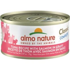 Almo Nature Classic Complete Premium Grain-Free Tuna Recipe With Salmon In Gravy Cat Food, 2.47-oz, Case Of 12