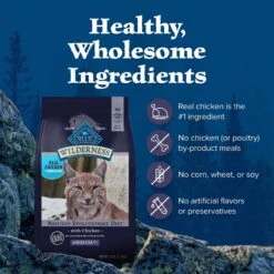 Blue Buffalo Wilderness High Protein Natural Grain-Free Chicken Mature Dry Cat Food -PurePet Bites Shop 84983 PT5. AC SS1800 V1570661039