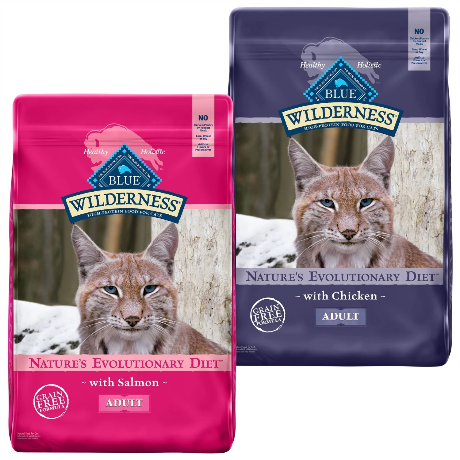 Blue Buffalo Wilderness Chicken Recipe Grain-Free Dry Cat Food & Blue Buffalo Wilderness Salmon Recipe Grain-Free Dry Cat Food 3 Blue Buffalo Wilderness Chicken Recipe Grain-Free Dry Cat Food & Blue Buffalo Wilderness Salmon Recipe Grain-Free Dry Cat Food
