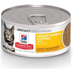 Hill's Science Diet Adult Urinary Hairball Control Dry Cat Food & Hill's Science Diet Adult Urinary Hairball Control Savory Chicken Entree Canned Cat Food -PurePet Bites Shop 854366 PT5. AC SS1800 V1683743653