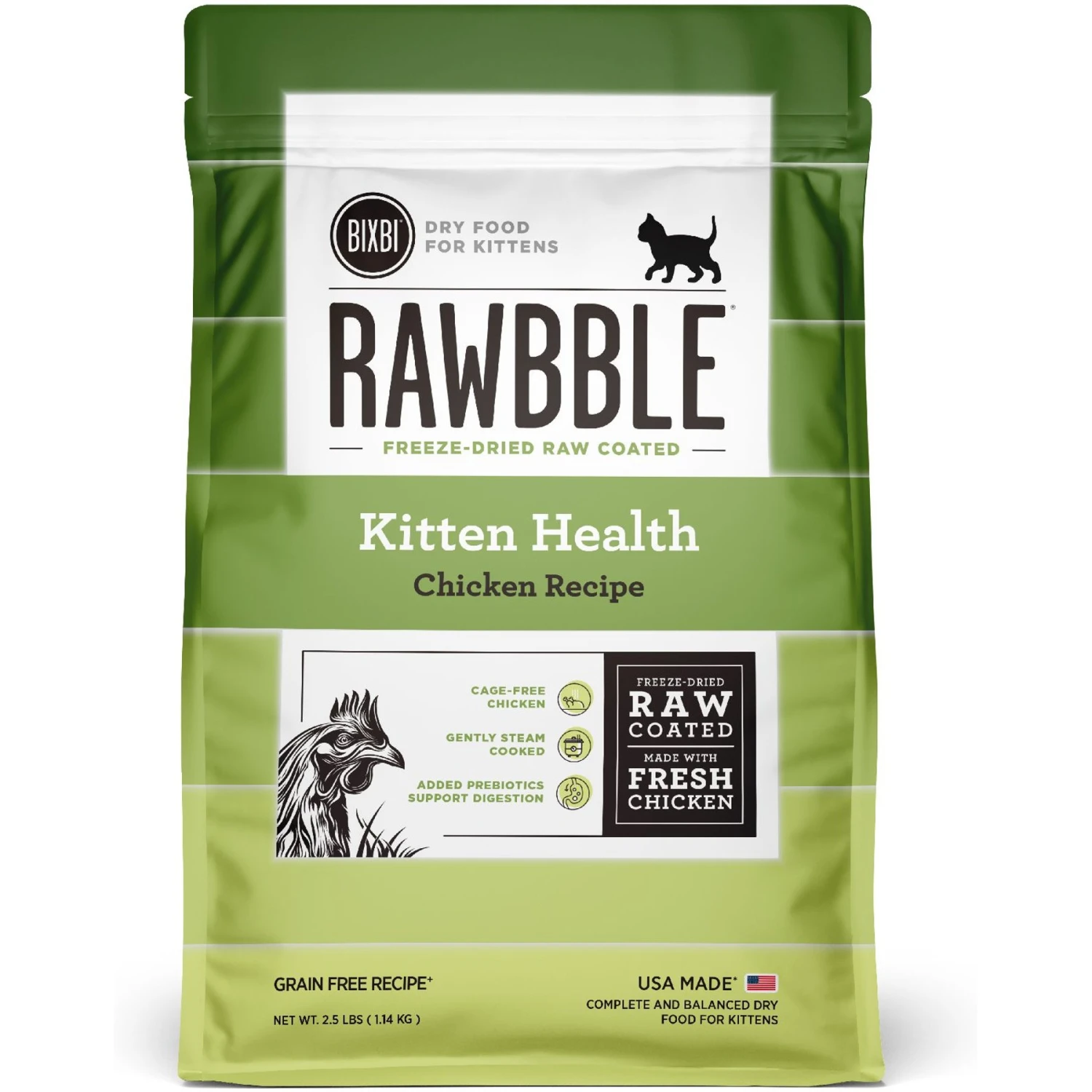 BIXBI Rawbble Dry Food Chicken Recipe For Kittens, 2.5-lb Bag 3 BIXBI Rawbble Dry Food Chicken Recipe For Kittens, 2.5-lb Bag