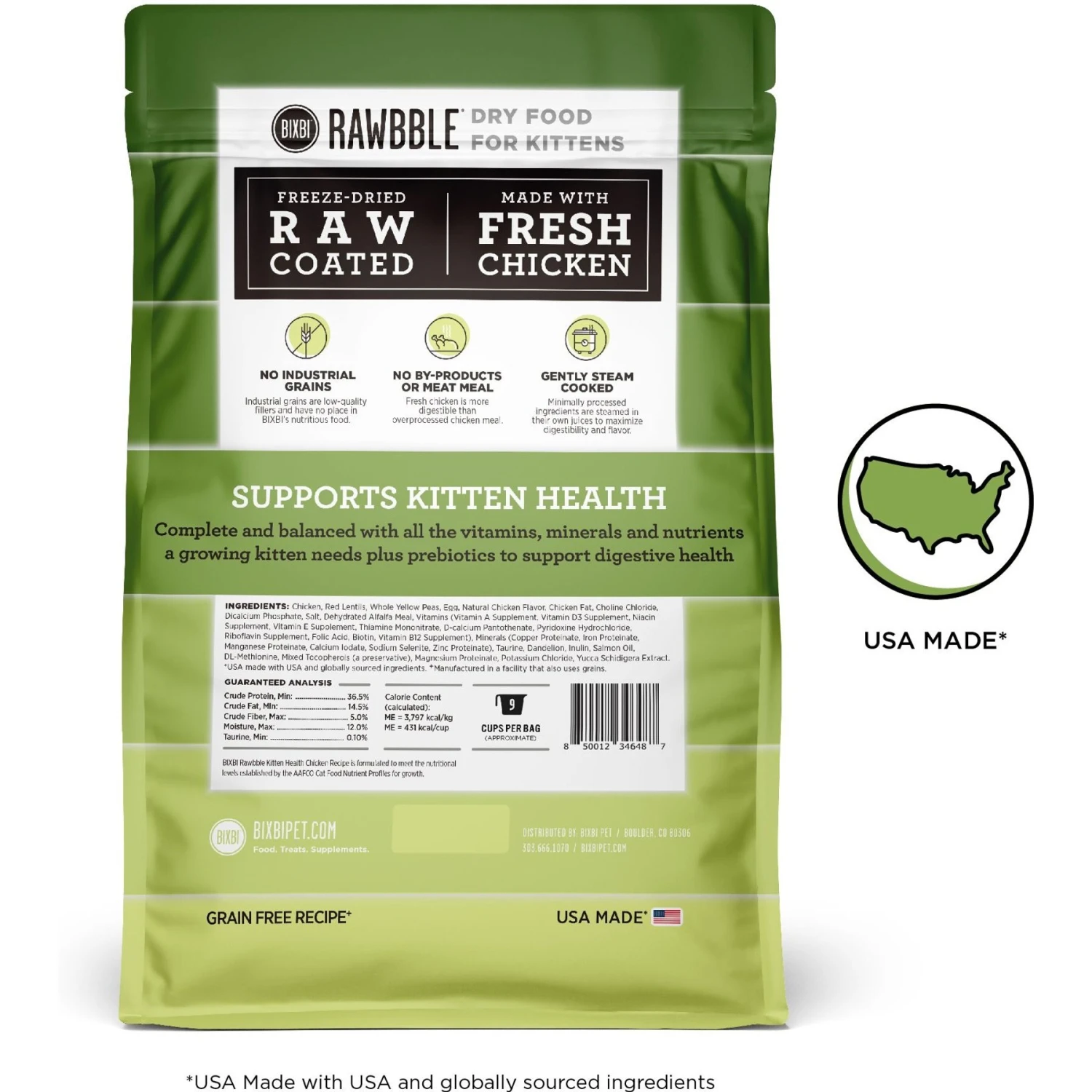 BIXBI Rawbble Dry Food Chicken Recipe For Kittens, 2.5-lb Bag 4 BIXBI Rawbble Dry Food Chicken Recipe For Kittens, 2.5-lb Bag - Image 2