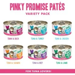 Weruva B.F.F. PLAY Best Feline Friend Lovers Aw Yeah! Pinky Promise Paté! Variety Pack Grain-Free Wet Cat Food, 2.8-oz Can, Case Of 12 -PurePet Bites Shop 875518 PT2. AC SS1800 V1685991121