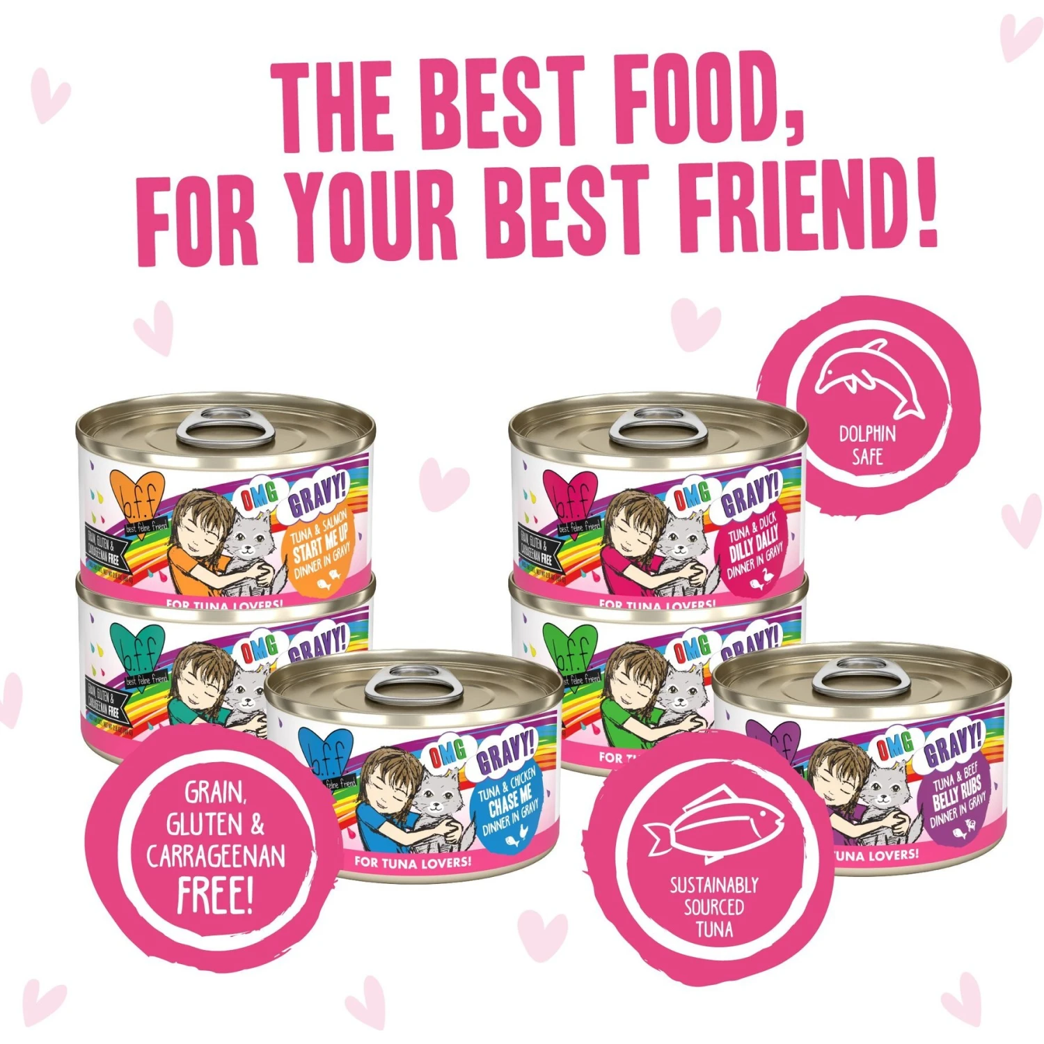 Weruva B.F.F. OMG Best Feline Friend Oh My Gravy! Tickle Me Pinks! Variety Pack Grain-Free Wet Cat Food, 2.8-oz Can, Case Of 12 7 Weruva B.F.F. OMG Best Feline Friend Oh My Gravy! Tickle Me Pinks! Variety Pack Grain-Free Wet Cat Food, 2.8-oz Can, Case Of 12 - Image 5