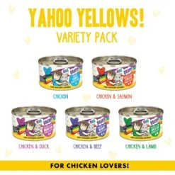Weruva B.F.F. OMG Best Feline Friend Oh My Gravy! Yahoo Yellows! Variety Pack Grain-Free Wet Cat Food, 2.8-oz Can, Case Of 12 -PurePet Bites Shop 875550 PT2. AC SS1800 V1685991125