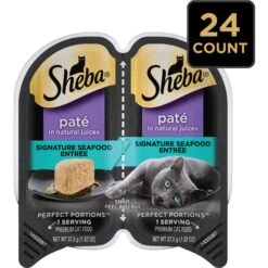 Sheba Perfect Portions Grain-Free Pate Signature Seafood Entree Adult Wet Cat Food Trays -PurePet Bites Shop 87808 PT2. AC SS1800 V1609980169
