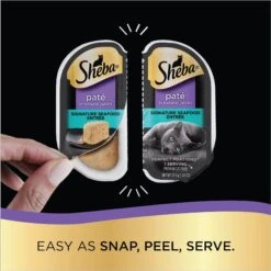 Sheba Perfect Portions Grain-Free Pate Signature Seafood Entree Adult Wet Cat Food Trays -PurePet Bites Shop 87808 PT3. AC SS1800 V1609975041