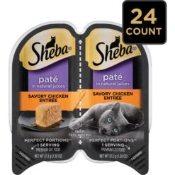 Sheba Perfect Portions Grain-Free Savory Chicken Entree Pate Adult Wet Cat Food Trays -PurePet Bites Shop 87810 PT3. AC SS1800 V1572551145