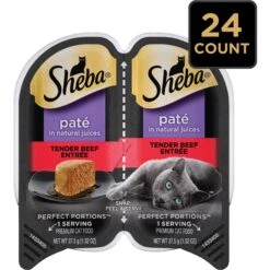 Sheba Perfect Portions Grain-Free Tender Beef Entree Pate Adult Wet Cat Food Trays -PurePet Bites Shop 87820 PT3. AC SS1800 V1572551934