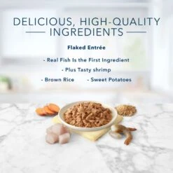 Blue Buffalo Tastefuls Natural Flaked Wet Fish & Shrimp Entree In Gravy Cat Food, 3-oz Can, Case Of 12 -PurePet Bites Shop 879374 PT4. AC SS1800 V1687358002