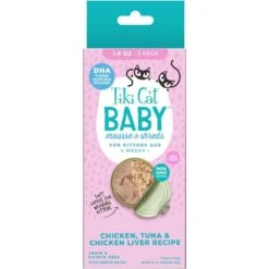 Tiki Cat Baby Chicken, Tuna, & Chicken Liver Mousse & Shreds Grain-Free Wet Cat Food, 1.9-oz Can, Case Of 3 -PurePet Bites Shop 883430 PT1. AC SS1800 V1690552168