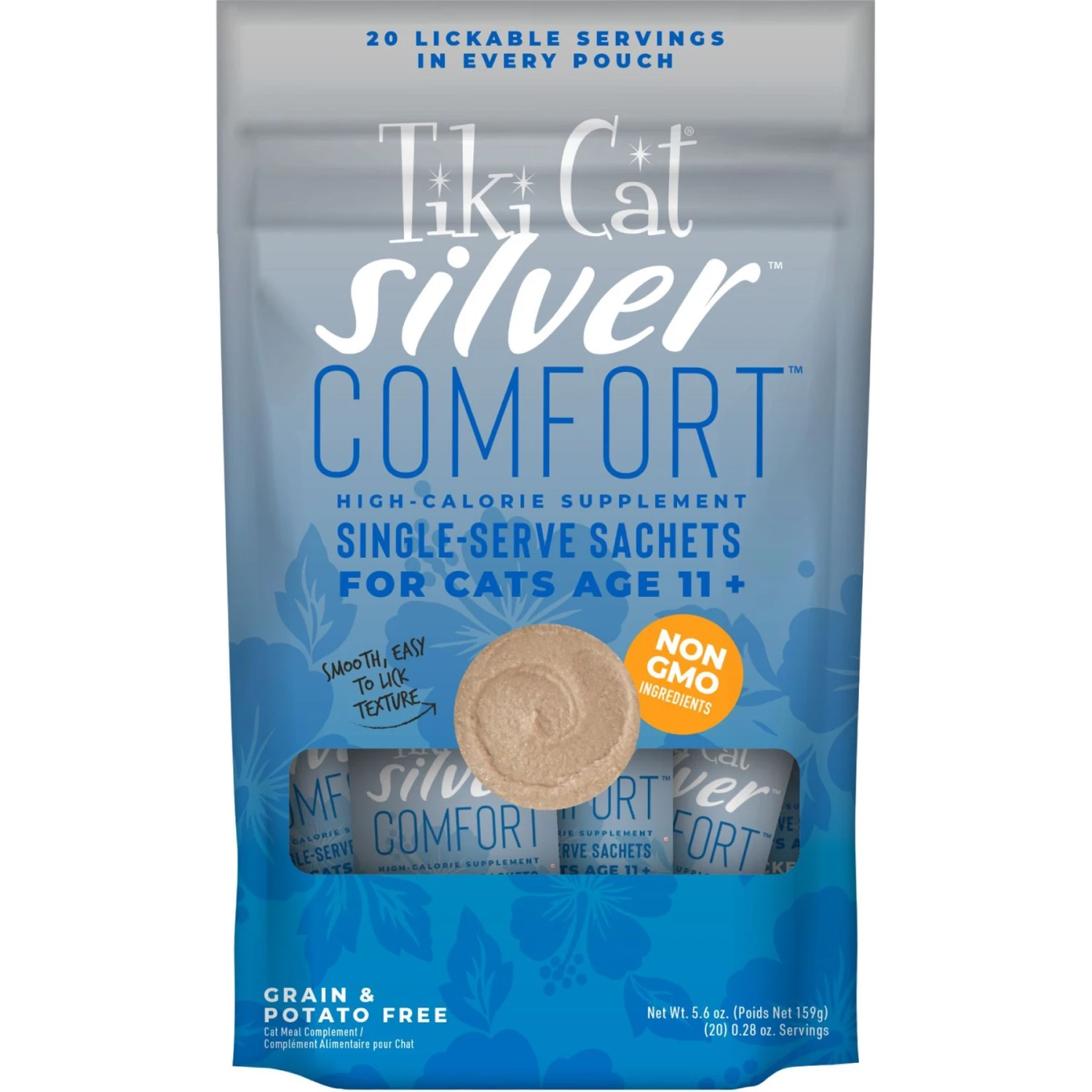 Tiki Cat Silver Comfort Chicken & Chicken Liver Recipe Grain-Free Wet Cat Food, 0.28-oz Pouch, Case Of 20 3 Tiki Cat Silver Comfort Chicken & Chicken Liver Recipe Grain-Free Wet Cat Food, 0.28-oz Pouch, Case Of 20